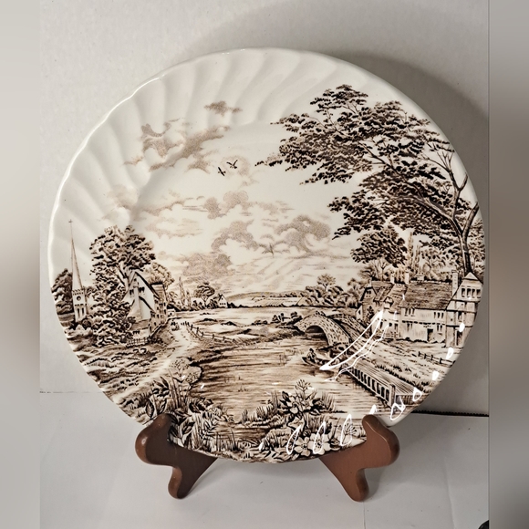 Vintage dinner plate, Country Days Brown Transferware Plate. - Picture 1 of 5